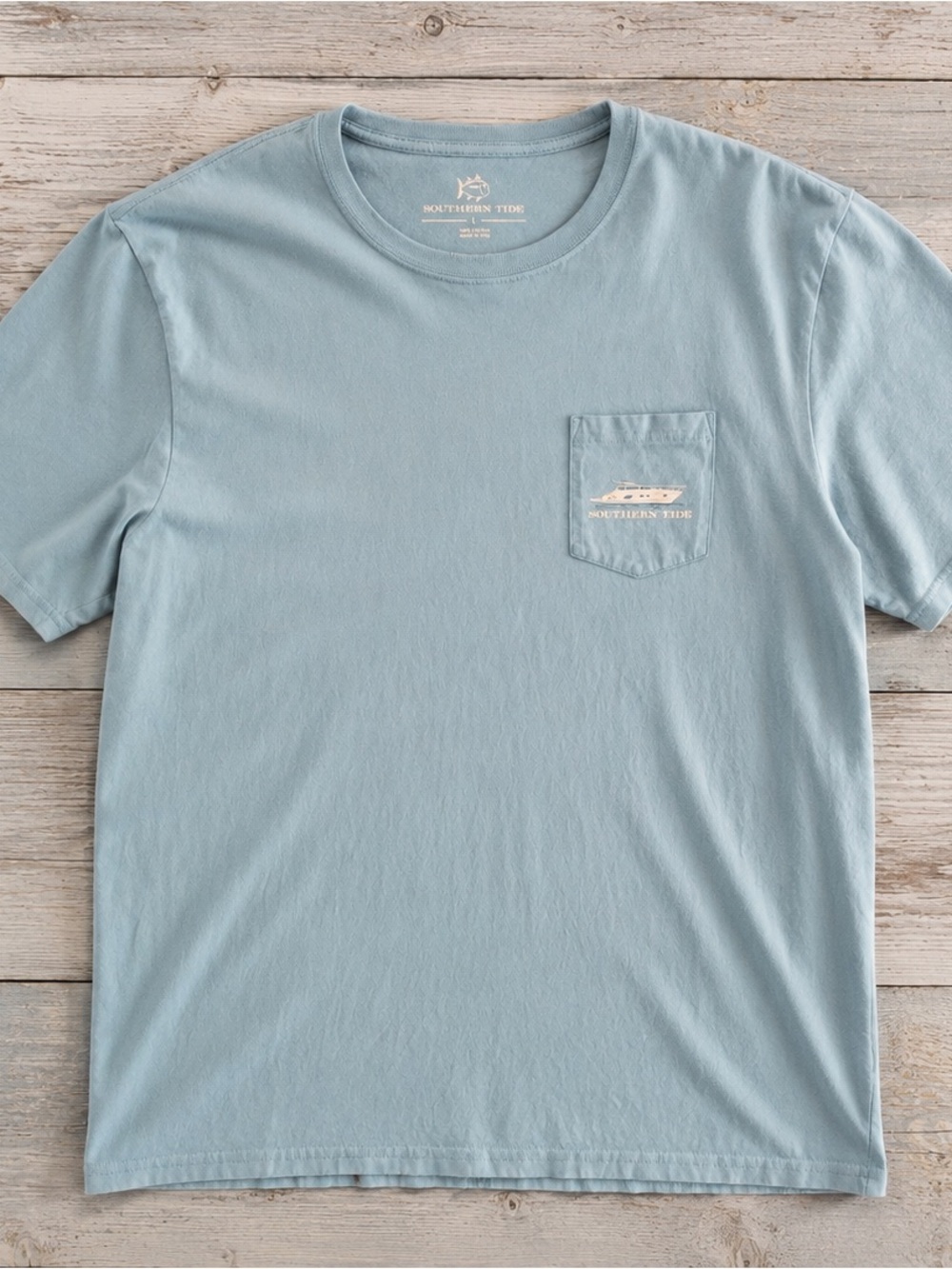 Southern Tide Light Blue Short Sleeve Pocket Tee